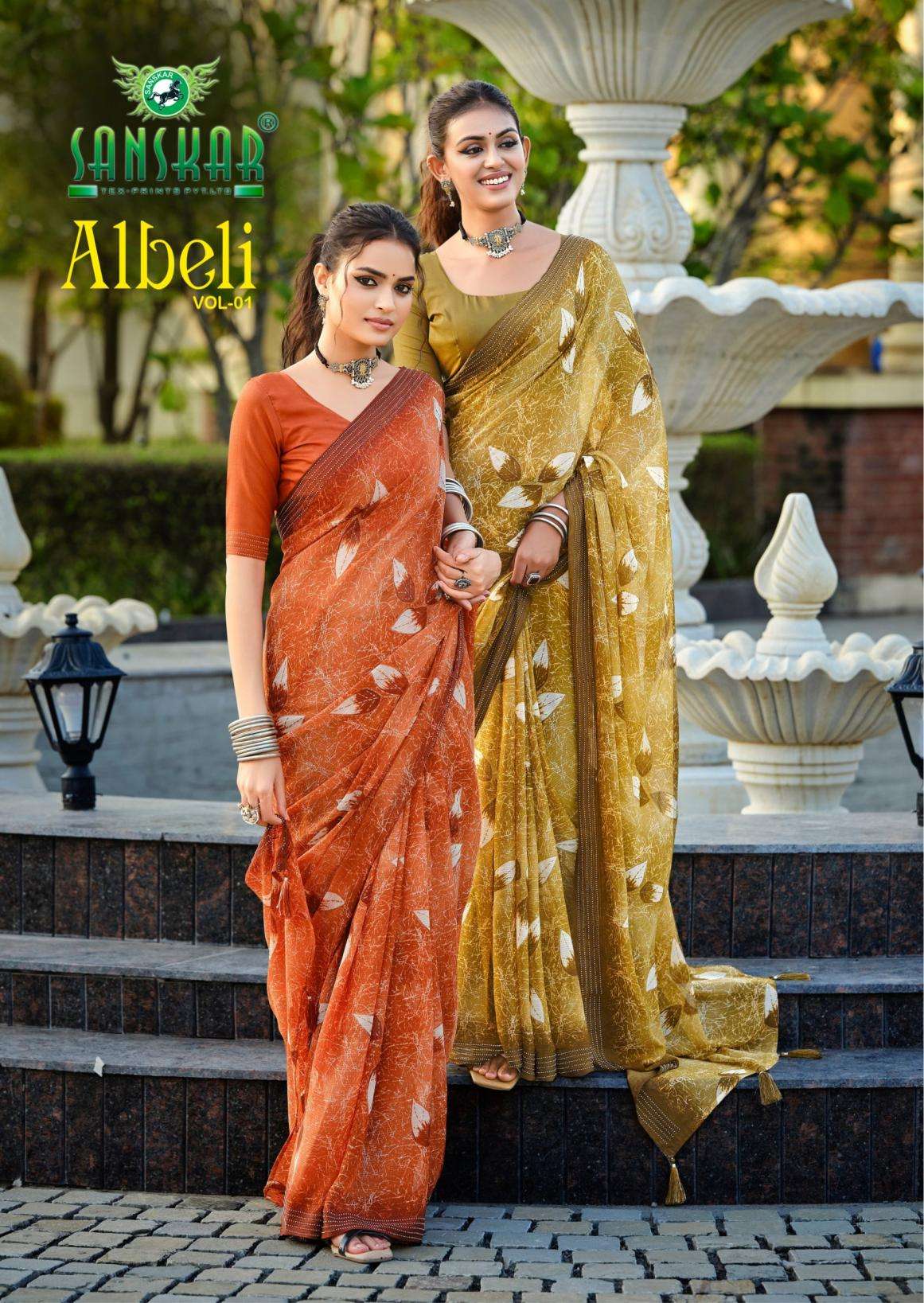 SANSKAR TEX PRINTS SAREES ALBELI VOL 1 PRINTED KURTI WHOLESALER
