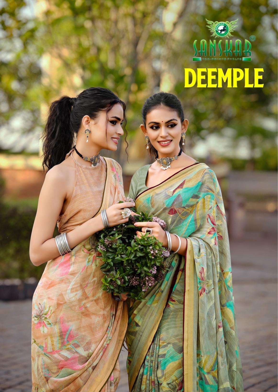 SANSKAR TEX PRINTS SAREES DEEMPLE PRINTED KURTI WHOLESALER