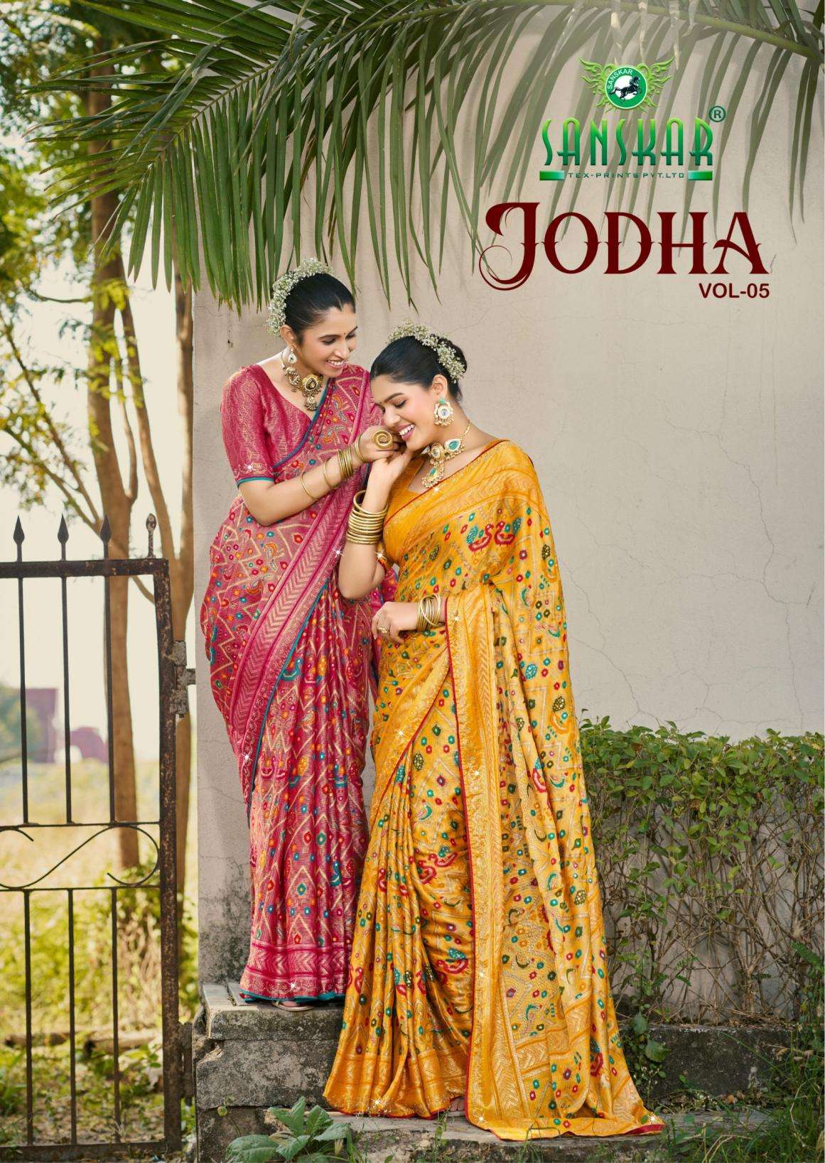 SANSKAR TEX PRINTS SAREES JODHA VOL 5 PRINTED KURTI WHOLESALER