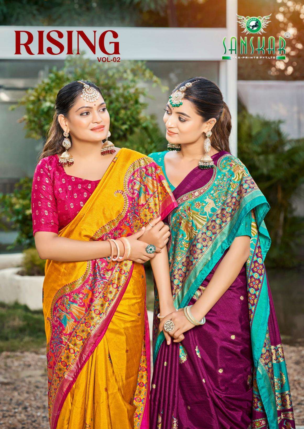 SANSKAR TEX PRINTS SAREES RISING VOL 2 PRINTED KURTI WHOLESALER