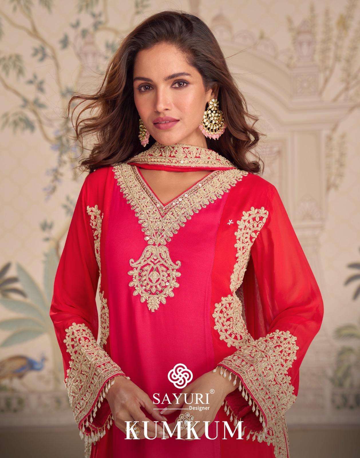 SAYURI DESIGNER KUMKUM PRINTED KURTI WHOLESALER