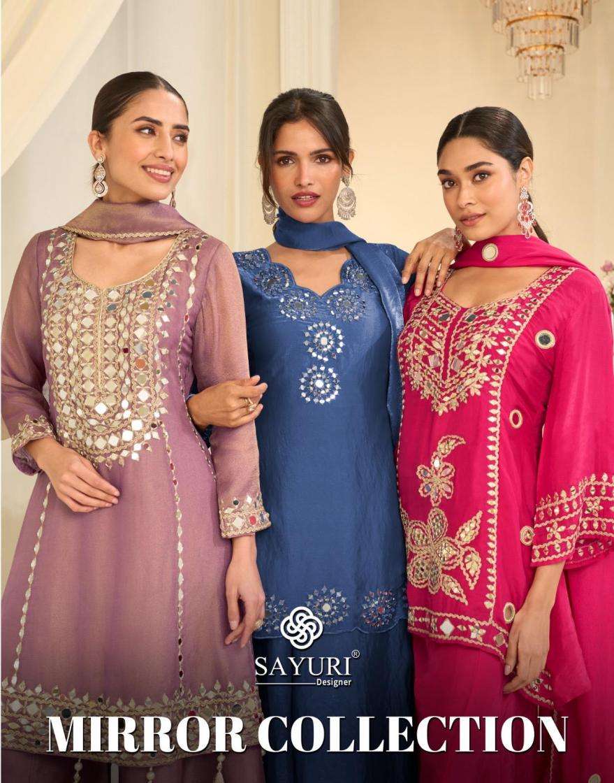 SAYURI DESIGNER KURTI MIRROR COLLECTION PRINTED KURTI WHOLESALER