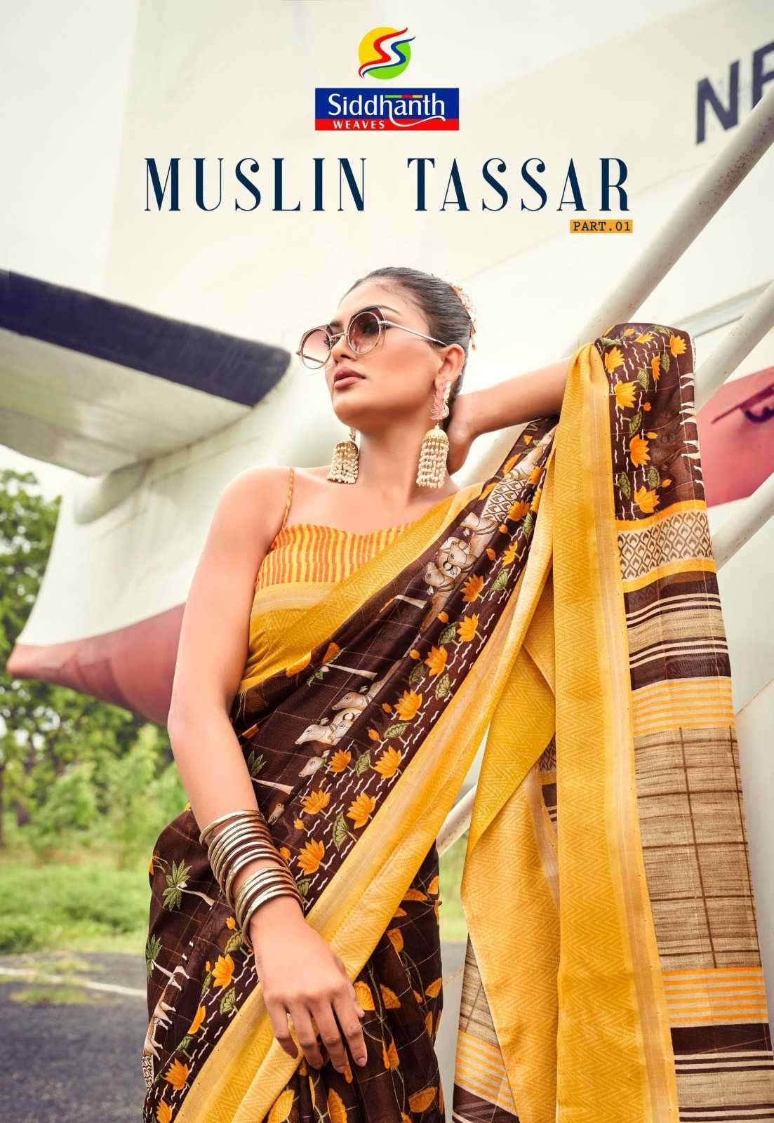 SIDDHANTH WEAVES SAREES MUSLIN TASSAR PRINTED KURTI WHOLESALER