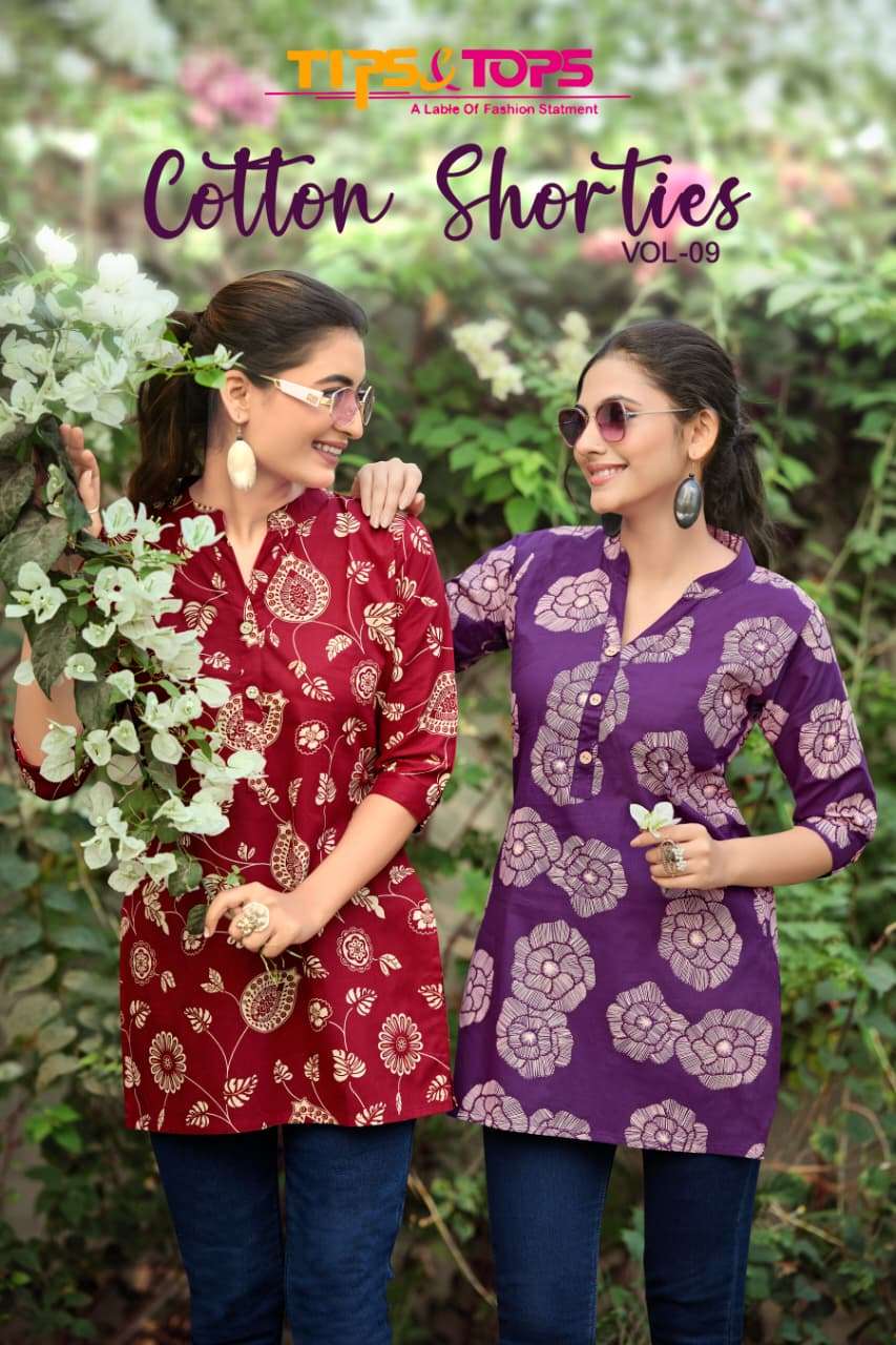 TIPS &TOPS KURTI COTTON SHORTIES VOL 09 PRINTED KURTI WHOLESALER