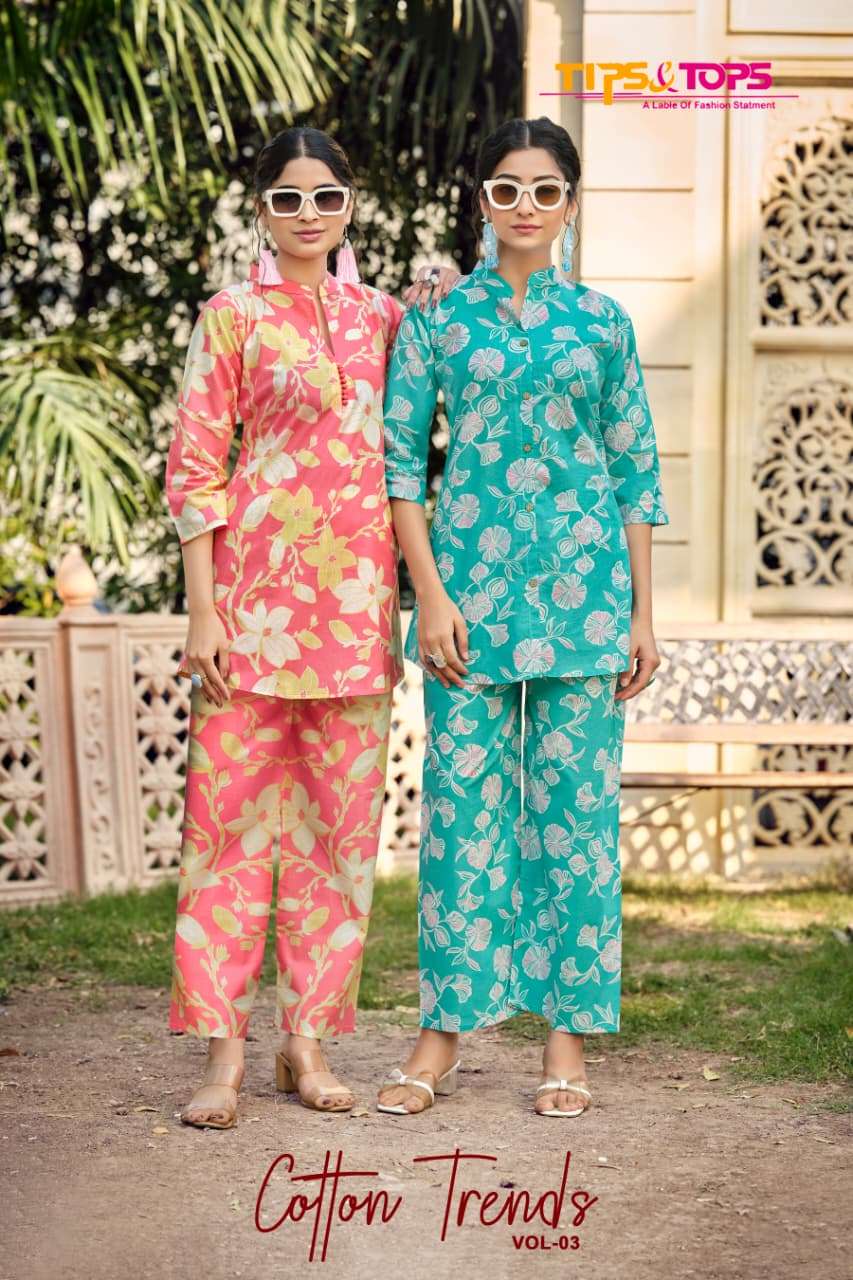 TIPS &TOPS KURTI COTTON TRENDS VOL 03 PRINTED KURTI WHOLESALER