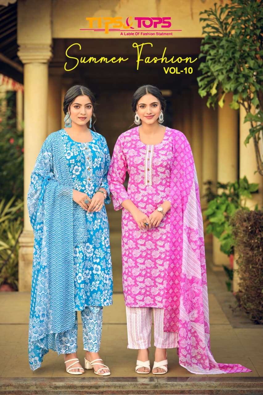 TIPS & TOPS KURTI SUMMER FASHION VOL 10 PRINTED KURTI WHOLESALER