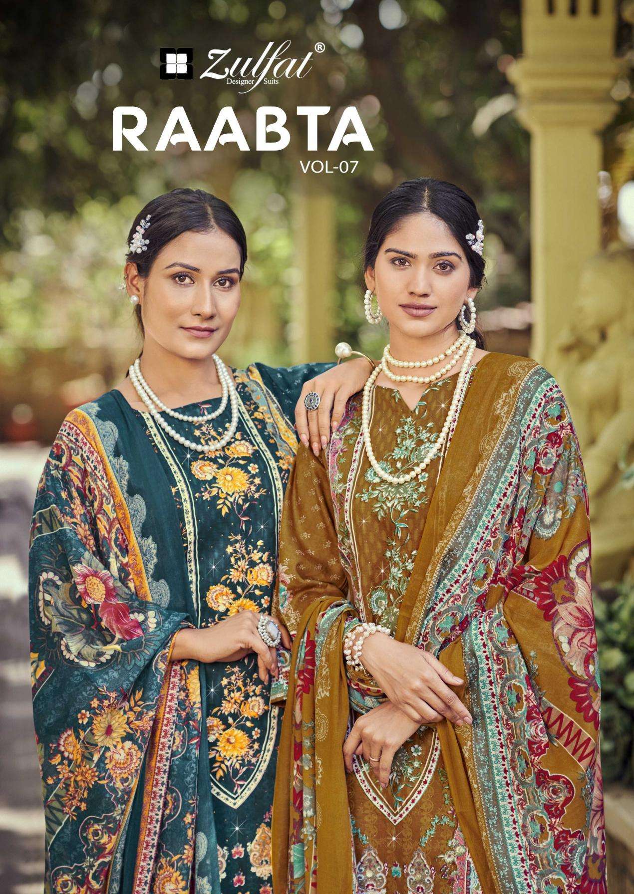 ZULFAT SUIT RAABTA VOL 7 PRINTED KURTI WHOLESALER