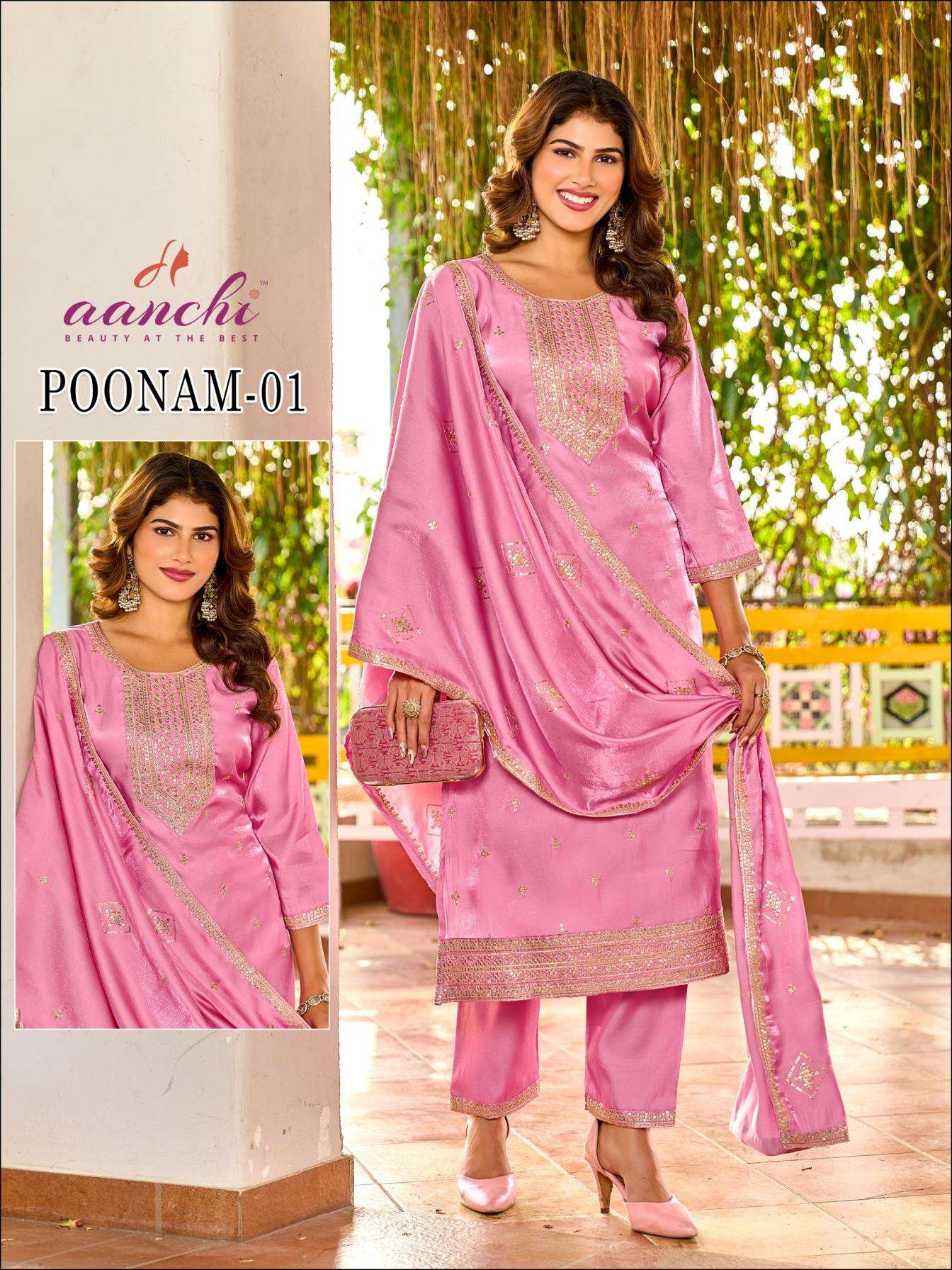 AANCHI KURTI POONAM 01-02 PRINTED KURTI WHOLESALER