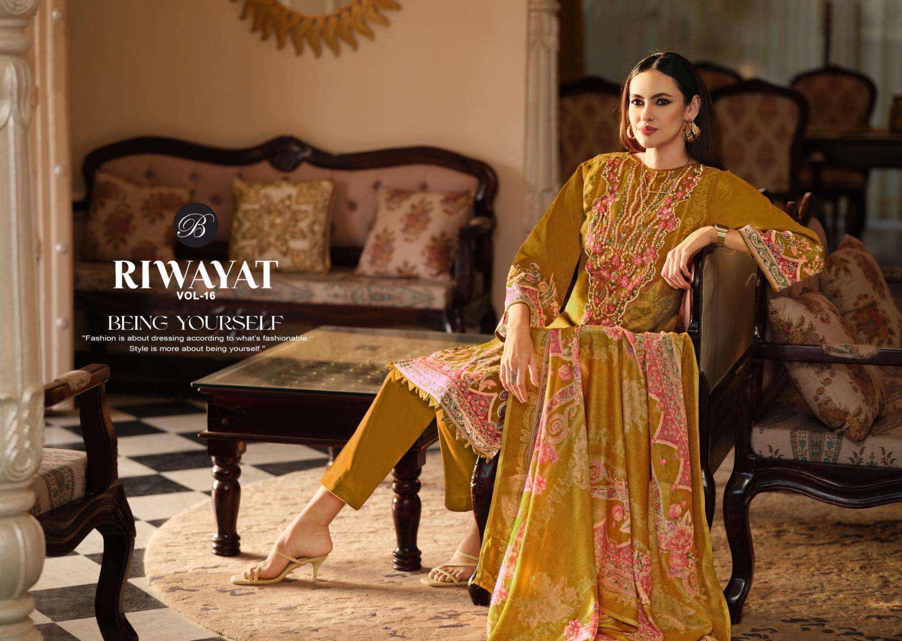 BELLIZA DESIGNER KURTI RIWAYAT VOL16 PRINTED KURTI WHOLESALER