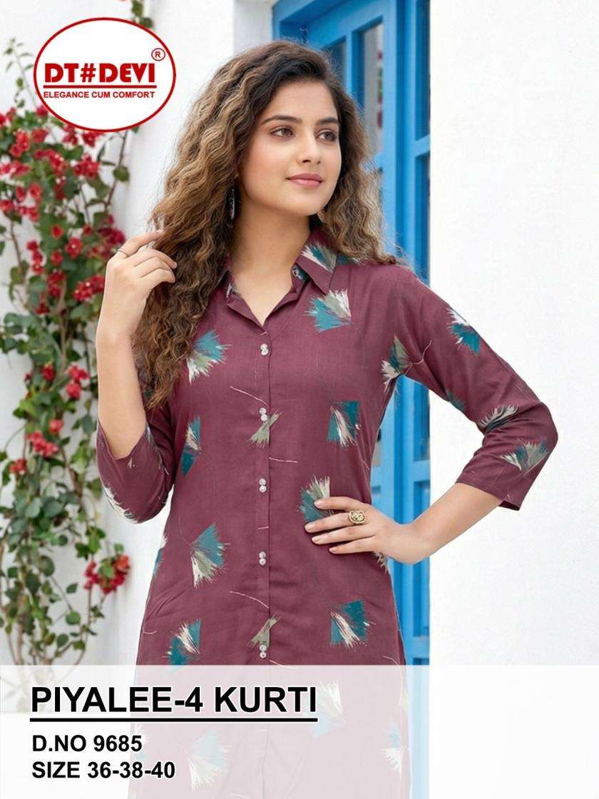 DT DEVI KURTI PIYALEE VOL 4 PRINTED KURTI WHOLESLER