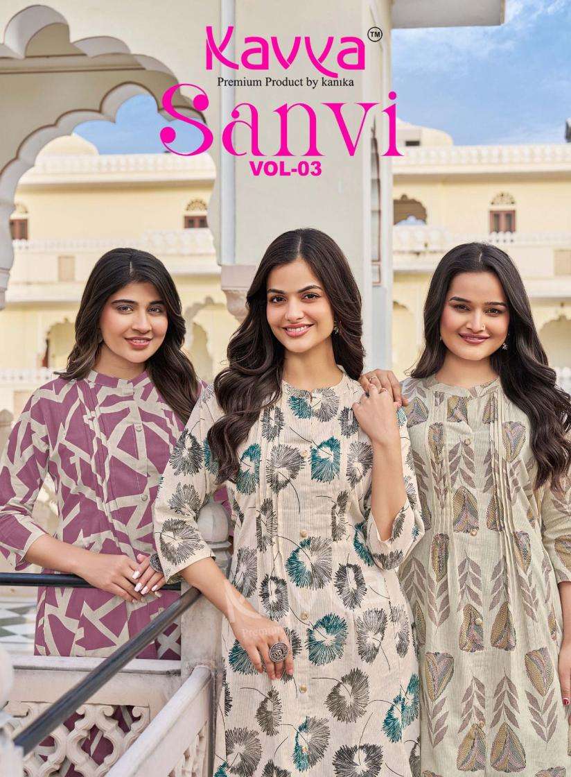 KAVYA KURTI SANVI VOL 3 PRINTED KURTI WHOLESALER