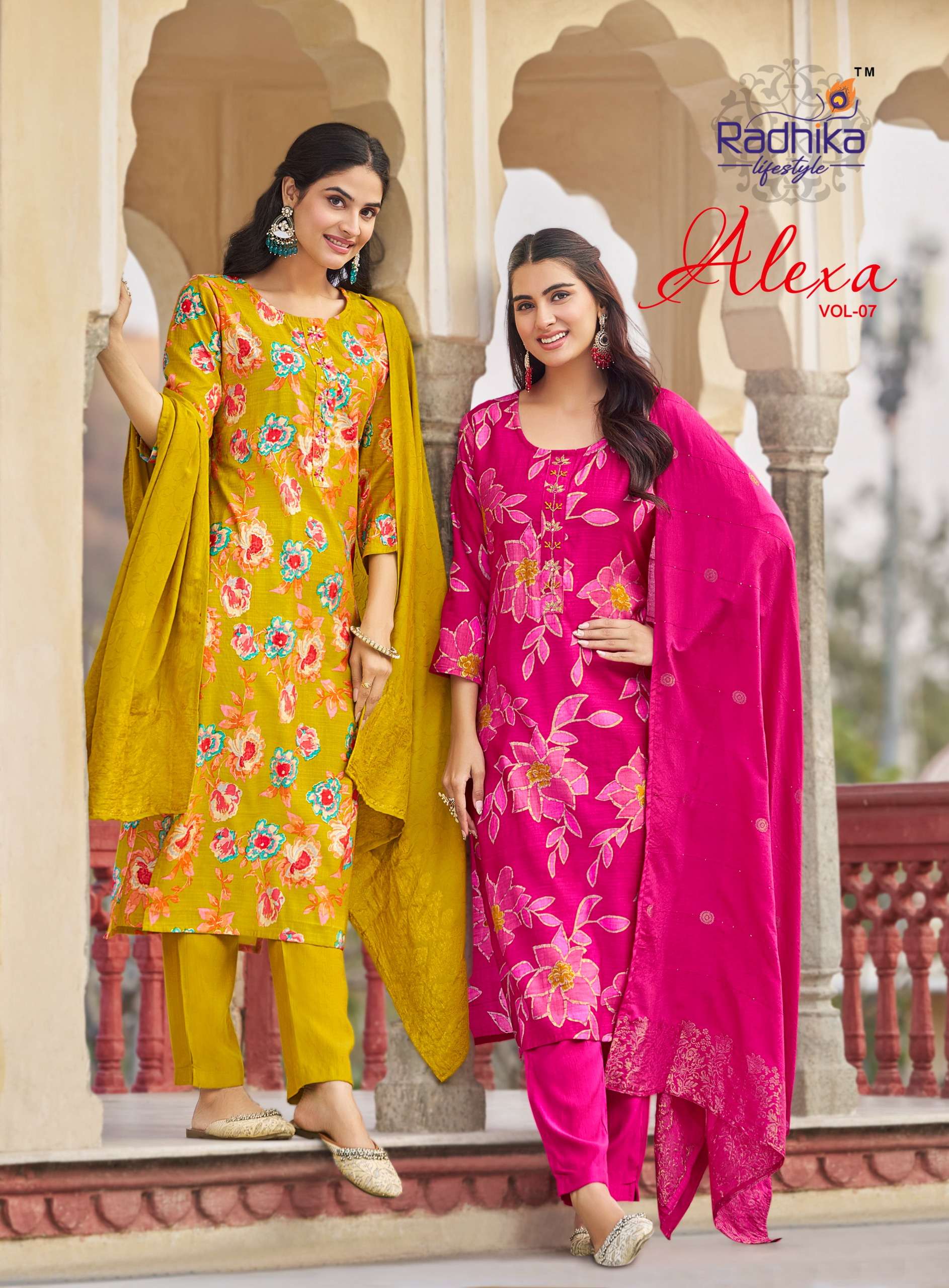 RADHIKA LIFE STYLE  ALEXA  VOL 7 PRINTED KURTI WHOLESALER 