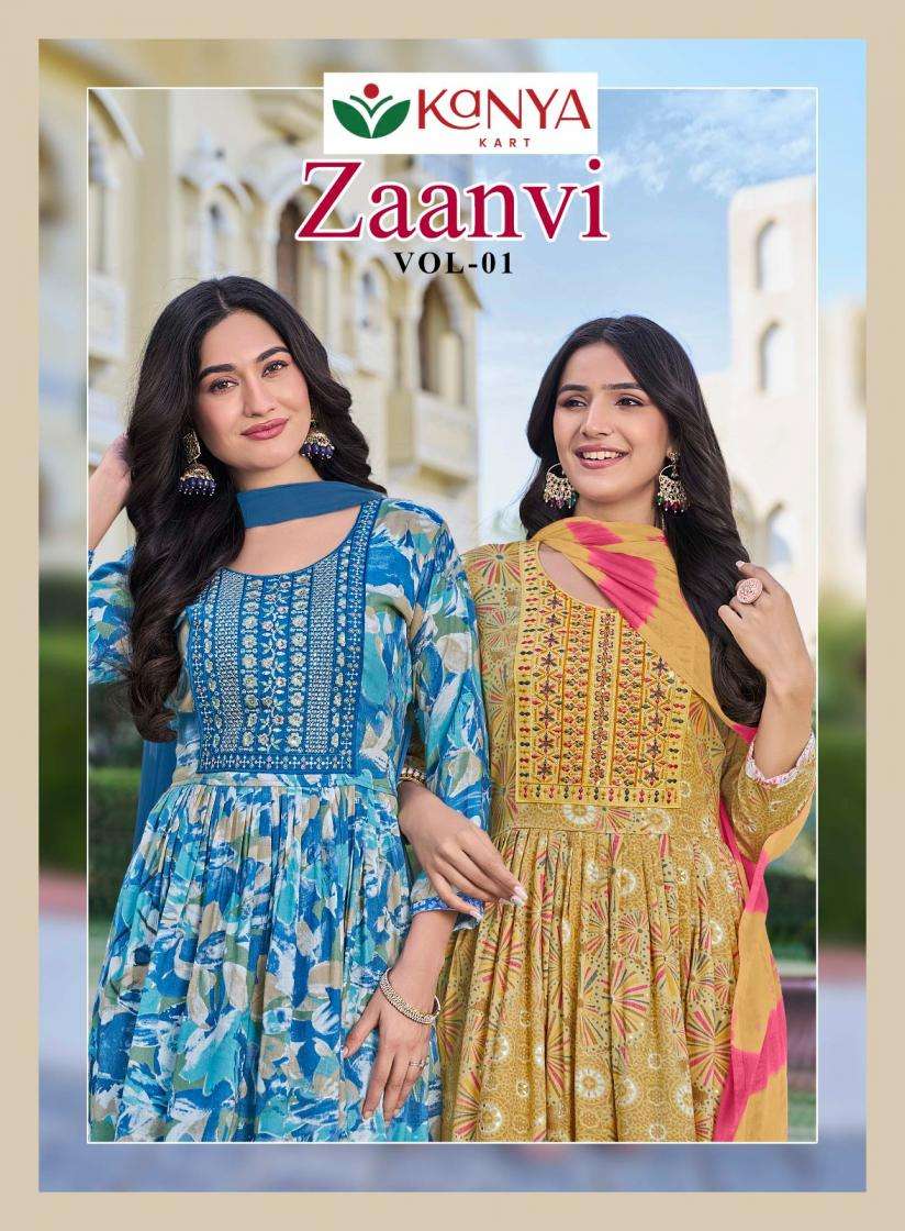 Kanya Kart ZAANVI VOL 1 PRINTED KURTI WHOLESALER 