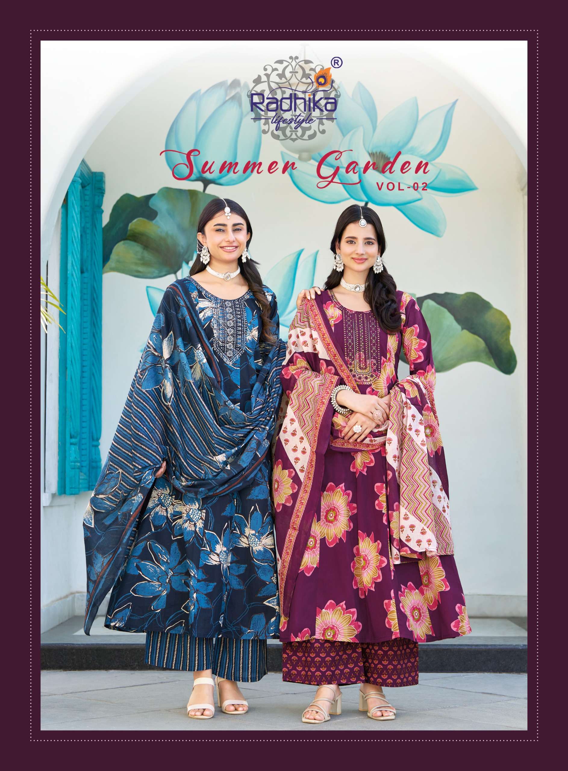 RADHIKA LIFE STYLE SUMMER GARDEN VOL 2 PRINTED KURTI WHOLESALER 