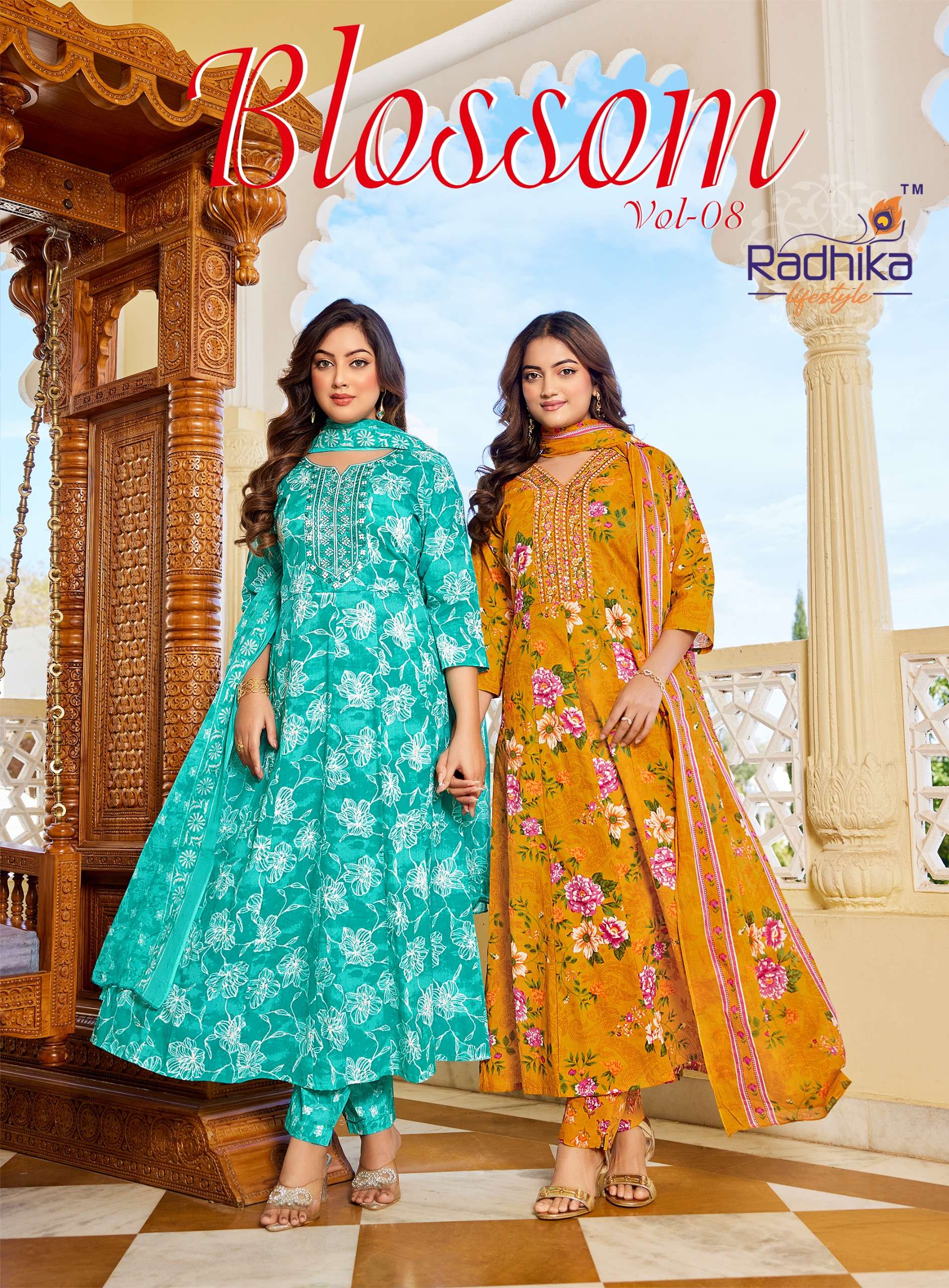 RADHIKA lifestyle BLOSSOM  VOL 8 PRINTED KURTI WHOLESALER 