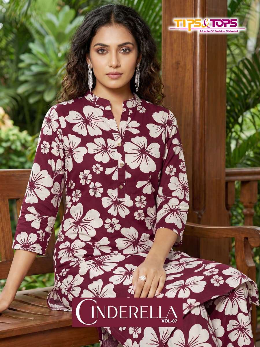 TIPS & TOPS CINDERELLA Vol 07 PRINTED KURTI WHOLESALER 