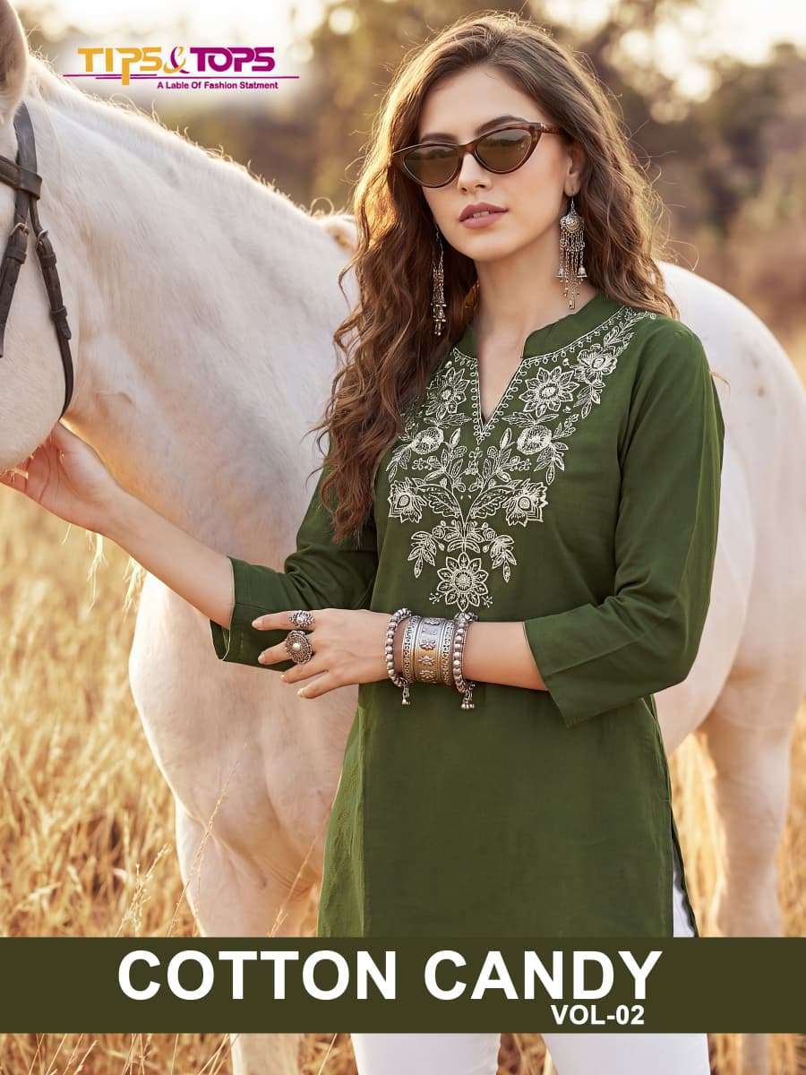 TIPS & TOPS COTTON CANDY Vol 02 PRINTED KURTI WHOLESALER 