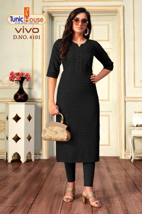 Tunic House VIVO PRINTED KURTI WHOLESALER 