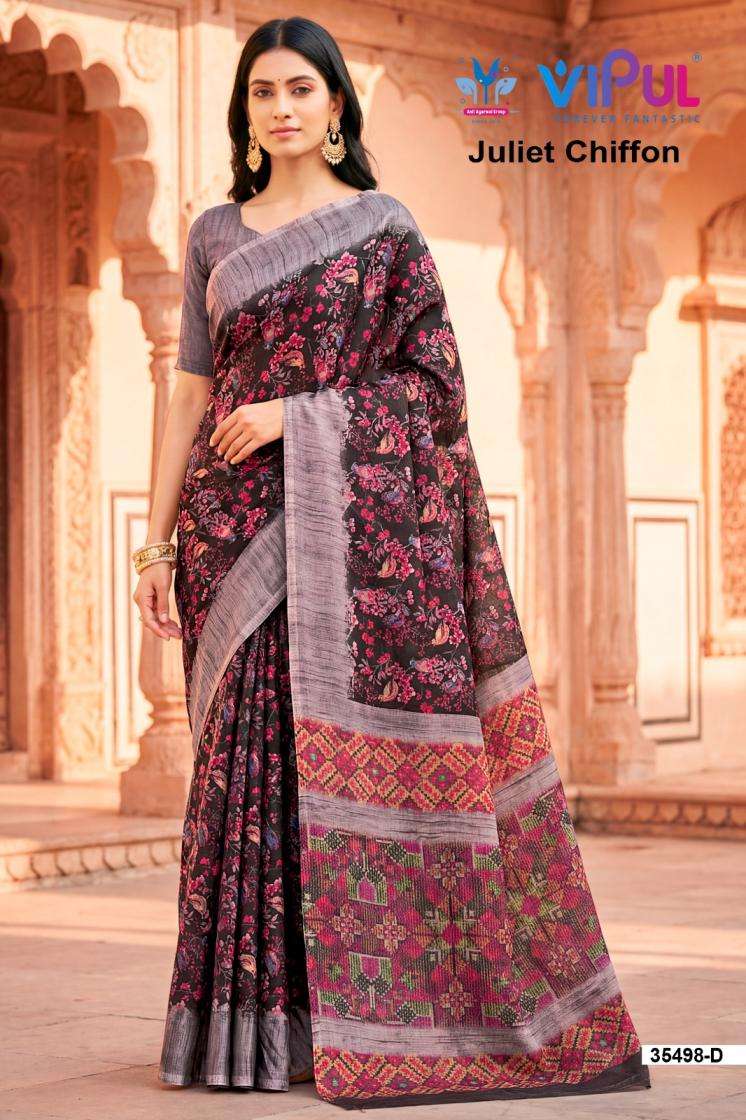 Vipul Fashion JULIET CHIFFON 35498 PRINTED KURTI WHOLESALER 