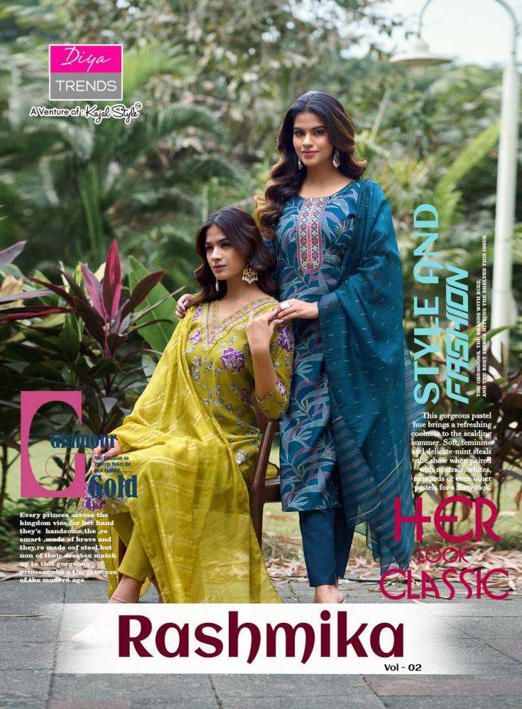 diya trends rashmika vol 2  PRINTED KURTI WHOLESALER 