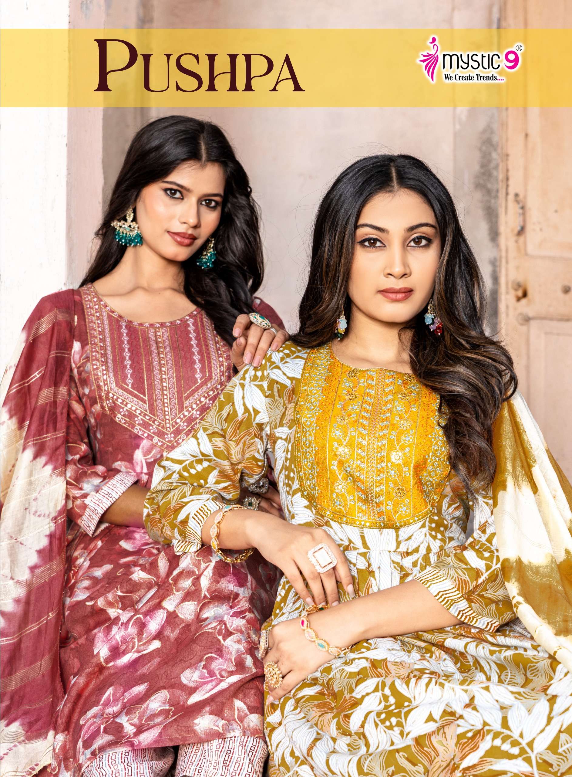 MYSTIC 9 KURTI PUSHPA VOL 13 PRINTED KURTI WHOLESALER 