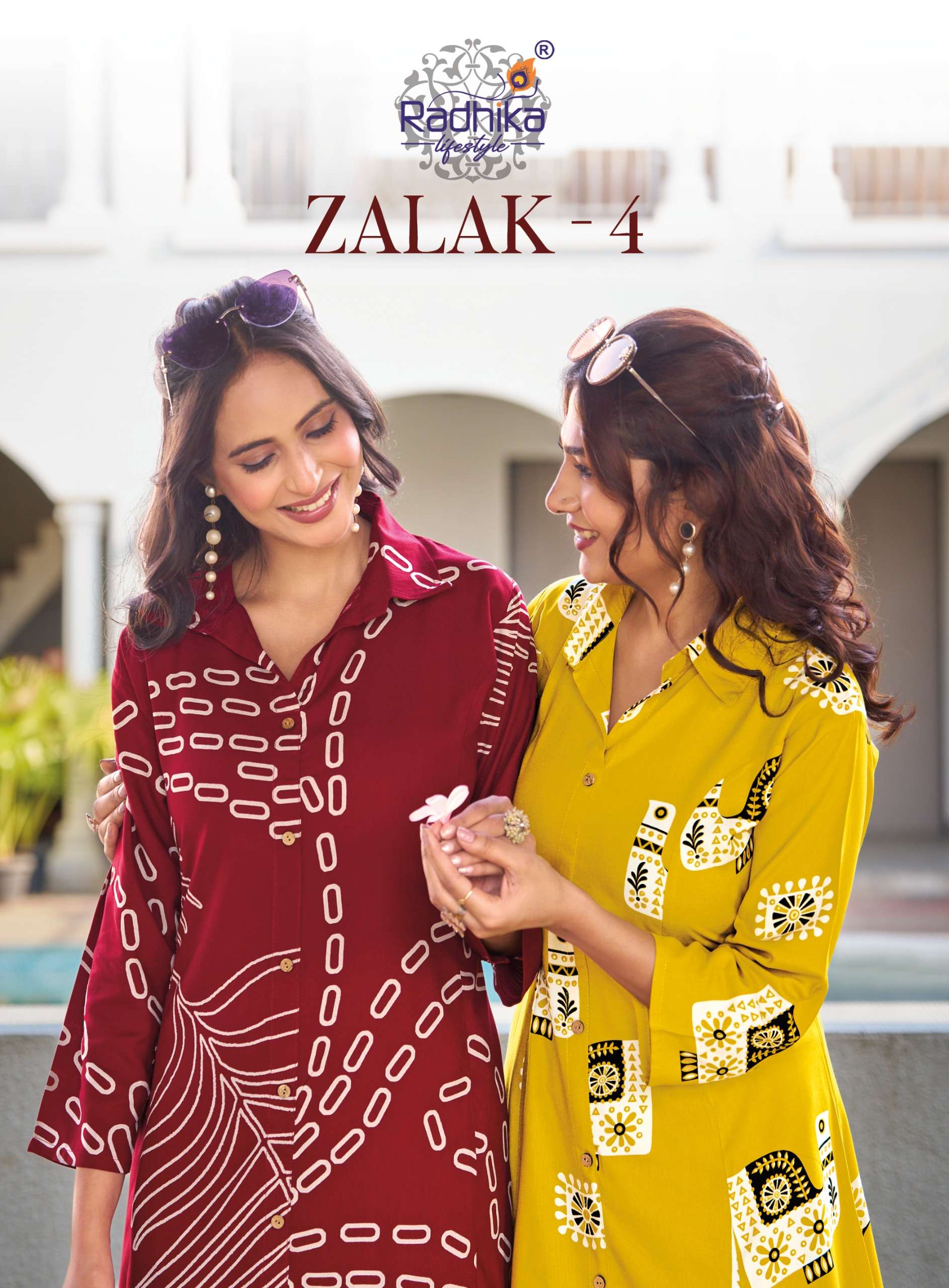 RADHIKA LIFE STYLE ZALAK  VOL 4 PRINTED KURTI WHOLESALER 