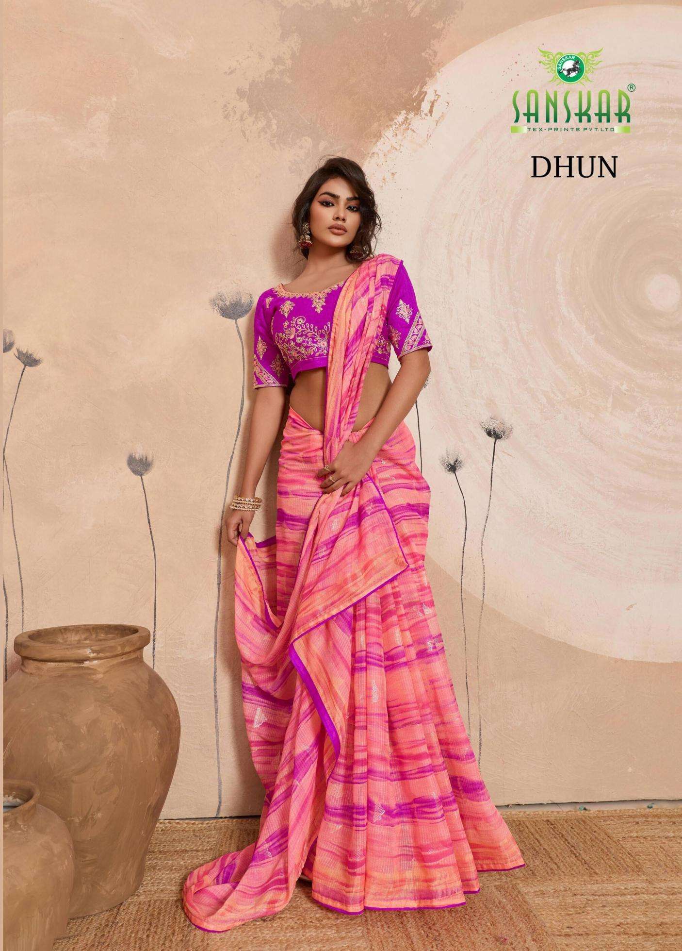 sanskar sarees dhun PRINTED KURTI WHOLESALER 