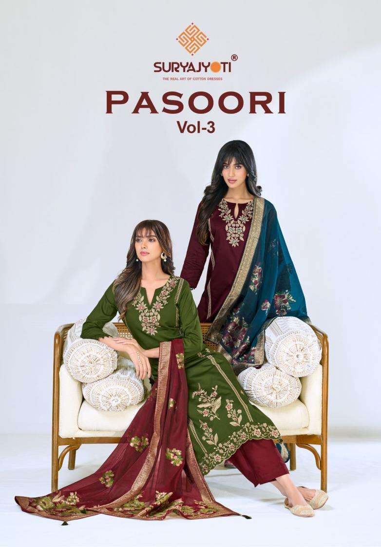 suryajyoti  KURTI pasoori vol 3 PRINTED KURTI WHOLESALER 