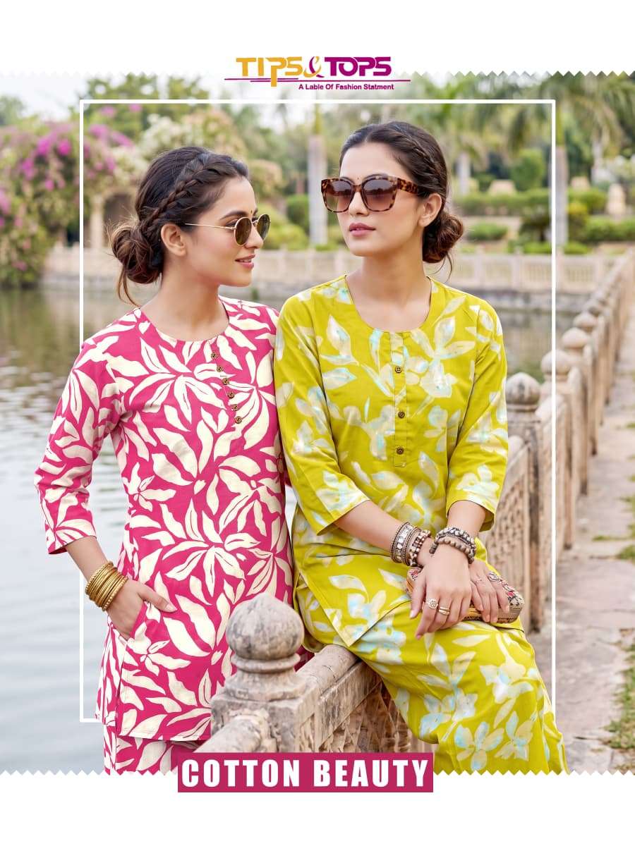 TIPS & TOPS COTTON BEAUTY  PRINTED KURTI WHOLESALER 