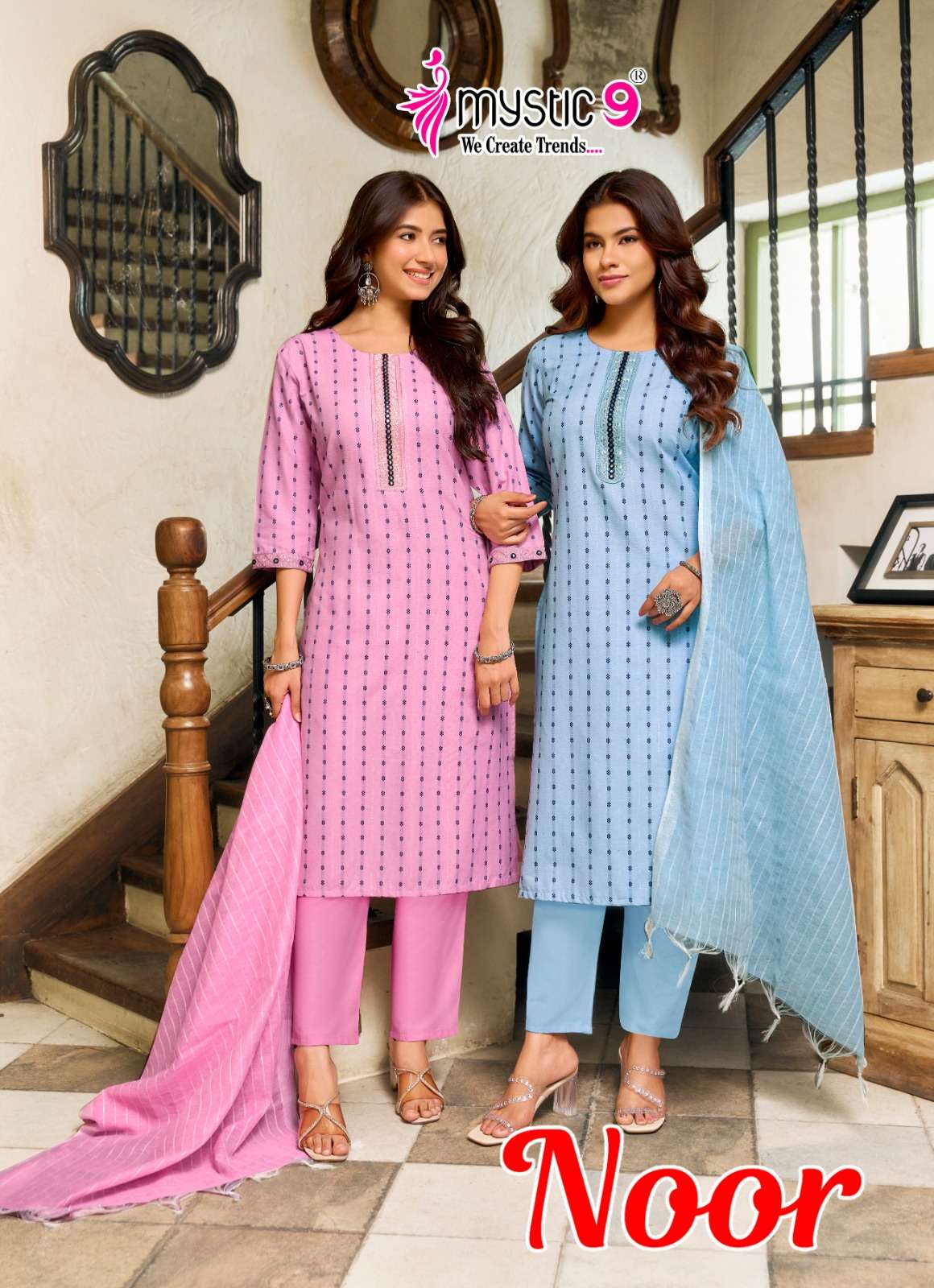 MYSTIC 9 KURTI NOOR VOL 4 PRINTED KURTI WHOLESALER 