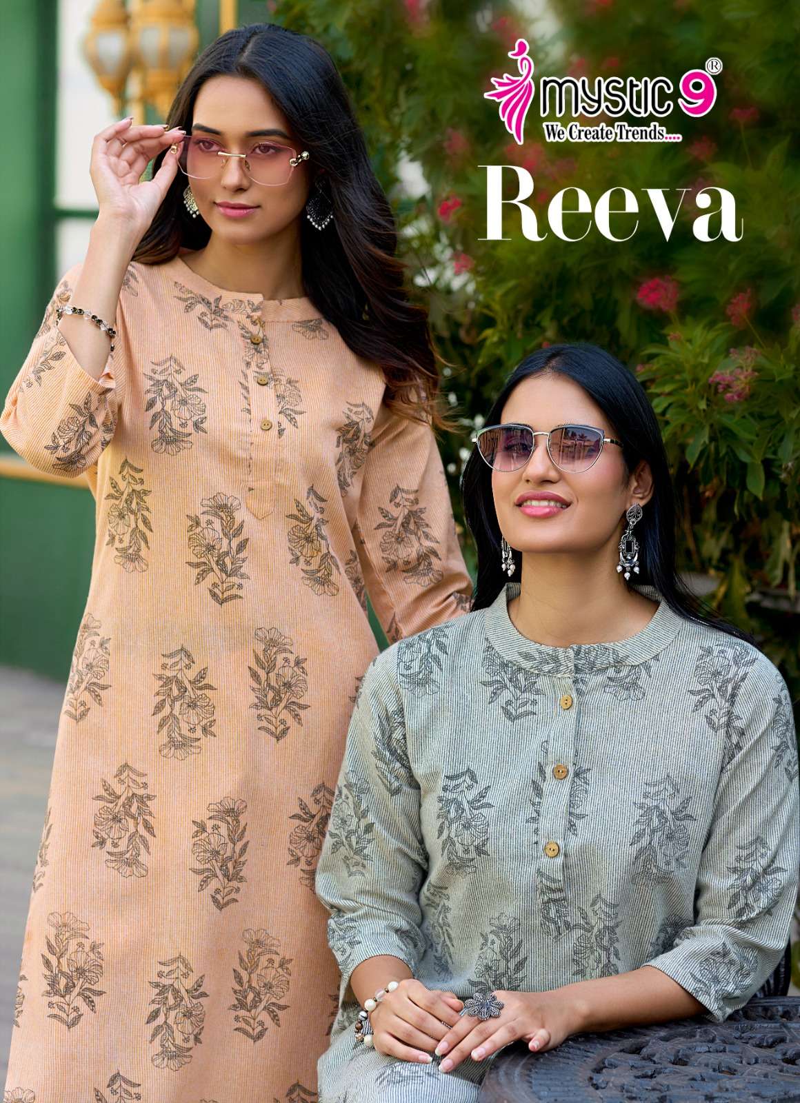 MYSTIC 9 KURTI REEVA VOL 1 PRINTED KURTI   WHOLESALER 