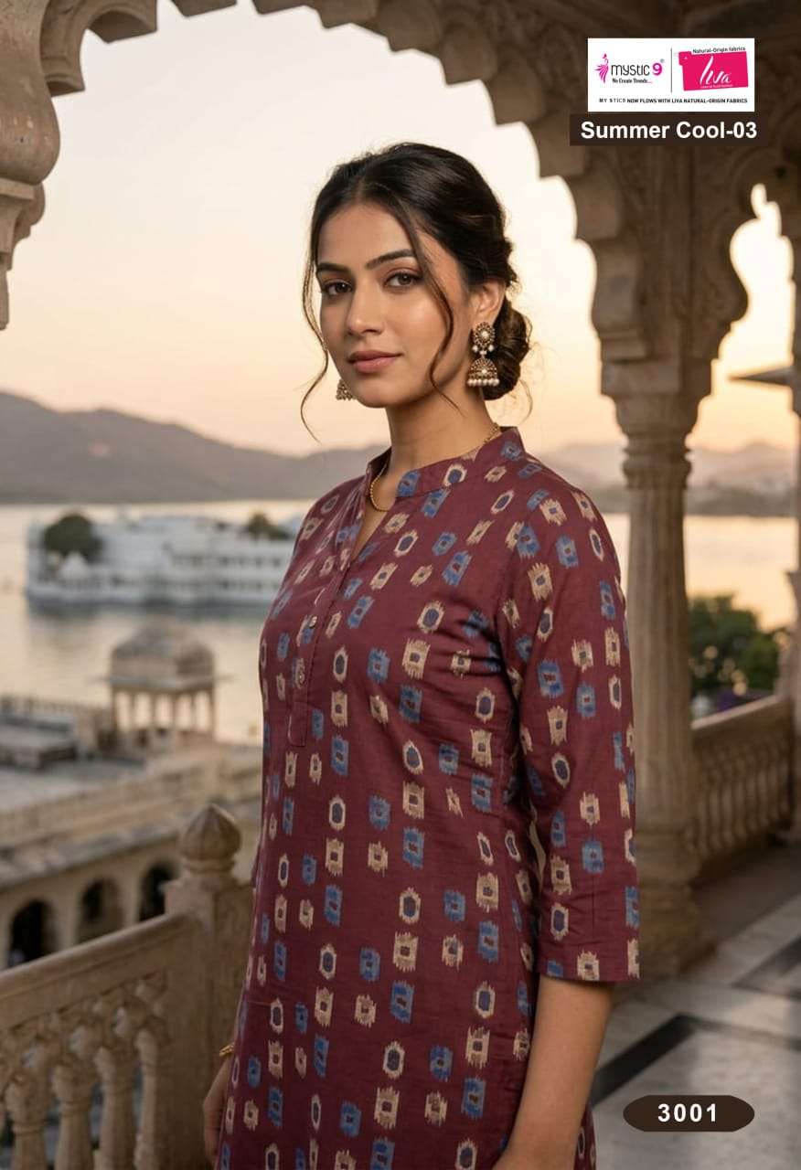 MYSTIC 9 KURTI SUMMER COOL VOL 3  PRINTED KURTI WHOLESALER 