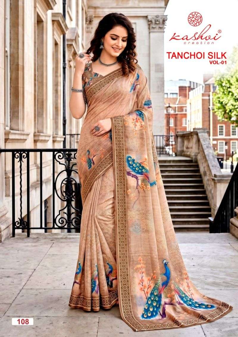 Kashvi Creation Tanchoi Vol 1 PRINTED KURTI WHOLESALER 