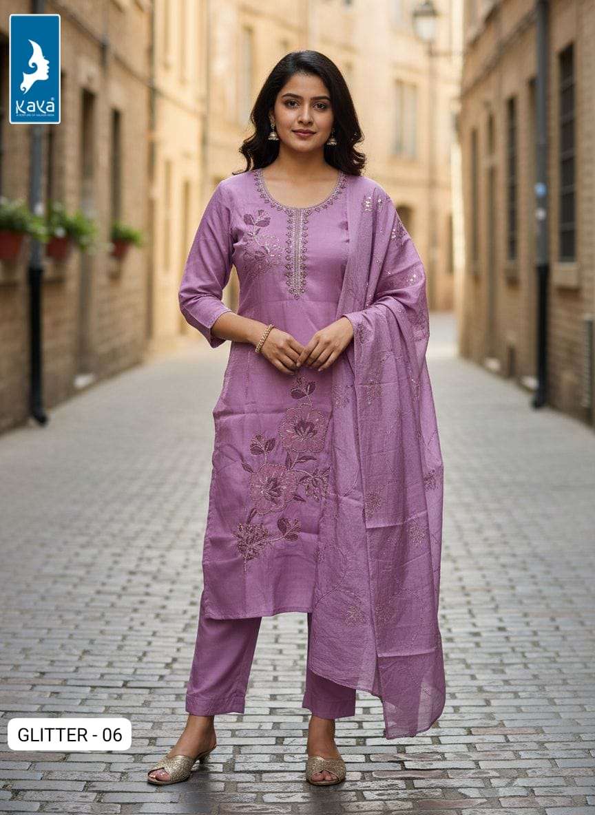 KAYA KURTI GLITTER PRINTED KURTI WHOLESALER 