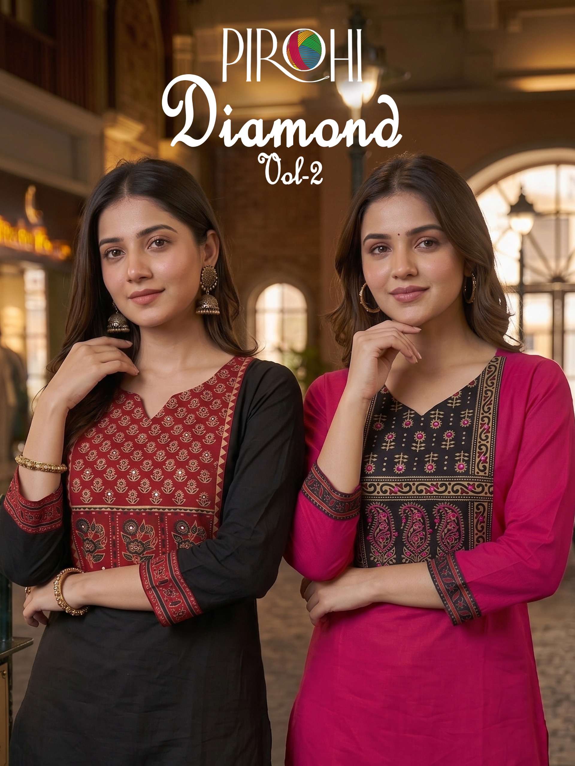 PIROHI KURTI DIAMOND-2 3xl- 6xl PRINTED KURTI WHOLESALER 