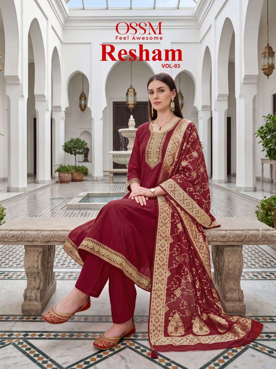 OSSM KURTI RESHAM Vol 03 PRINTED KURTI WHOLESALER 