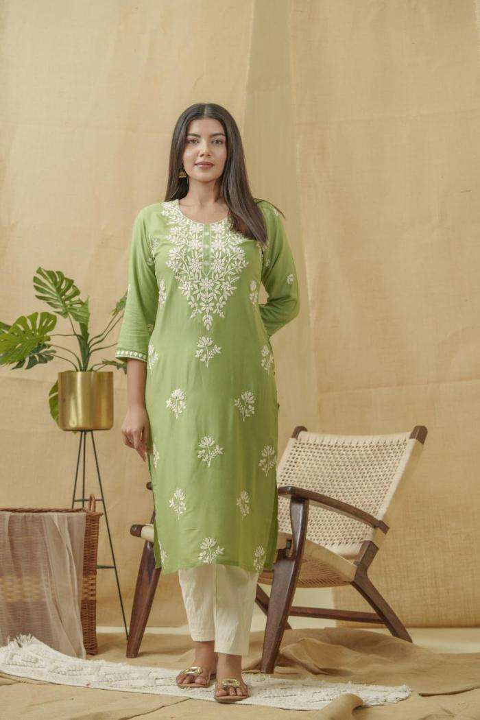 Psyna KURTI CHIKANKARI PRINTED KURTI WHOLESALER 