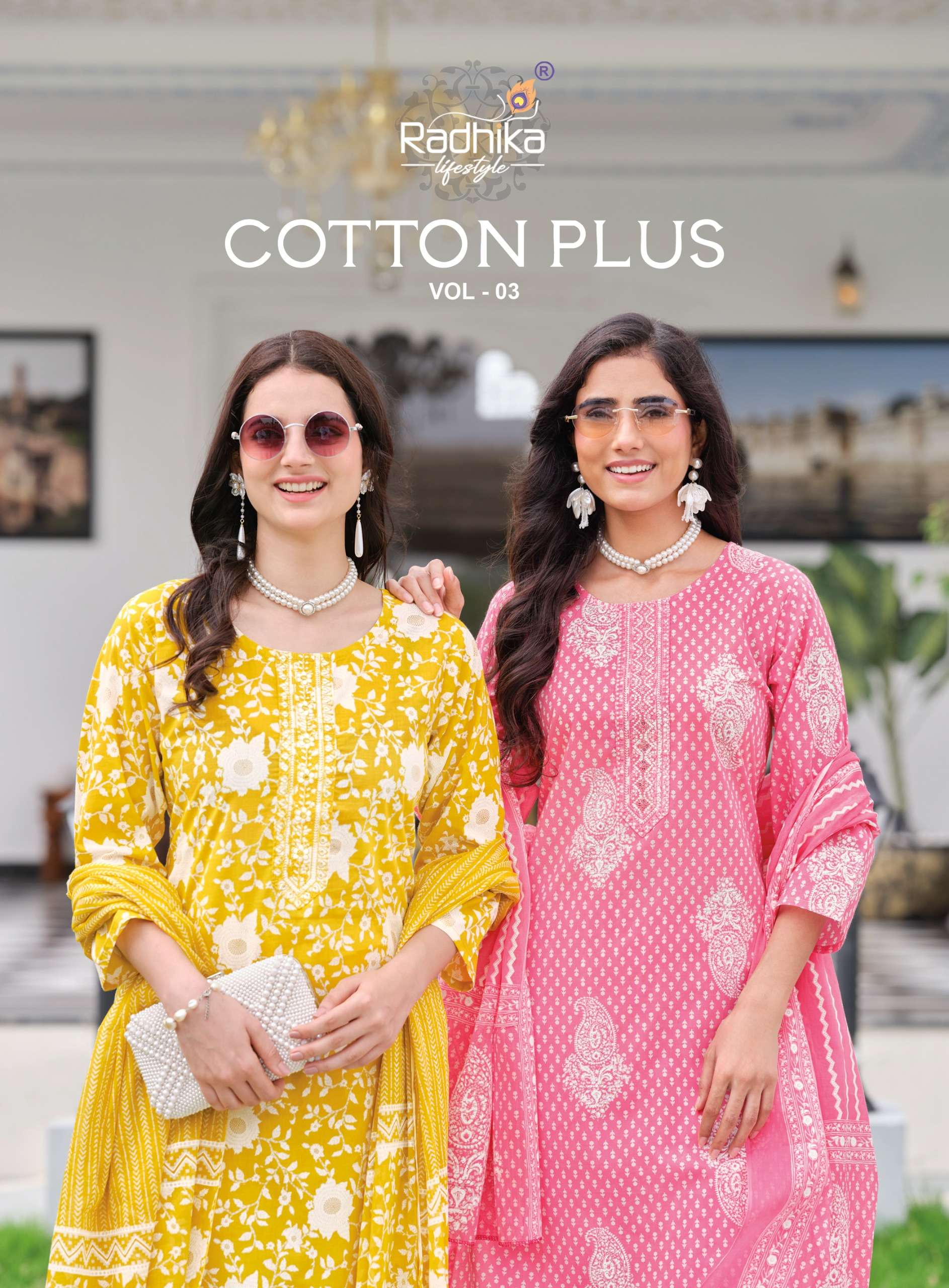 Radhika lifestyle COTTON PLUS VOL 3 PRINTED KURTI WHOLESALER 