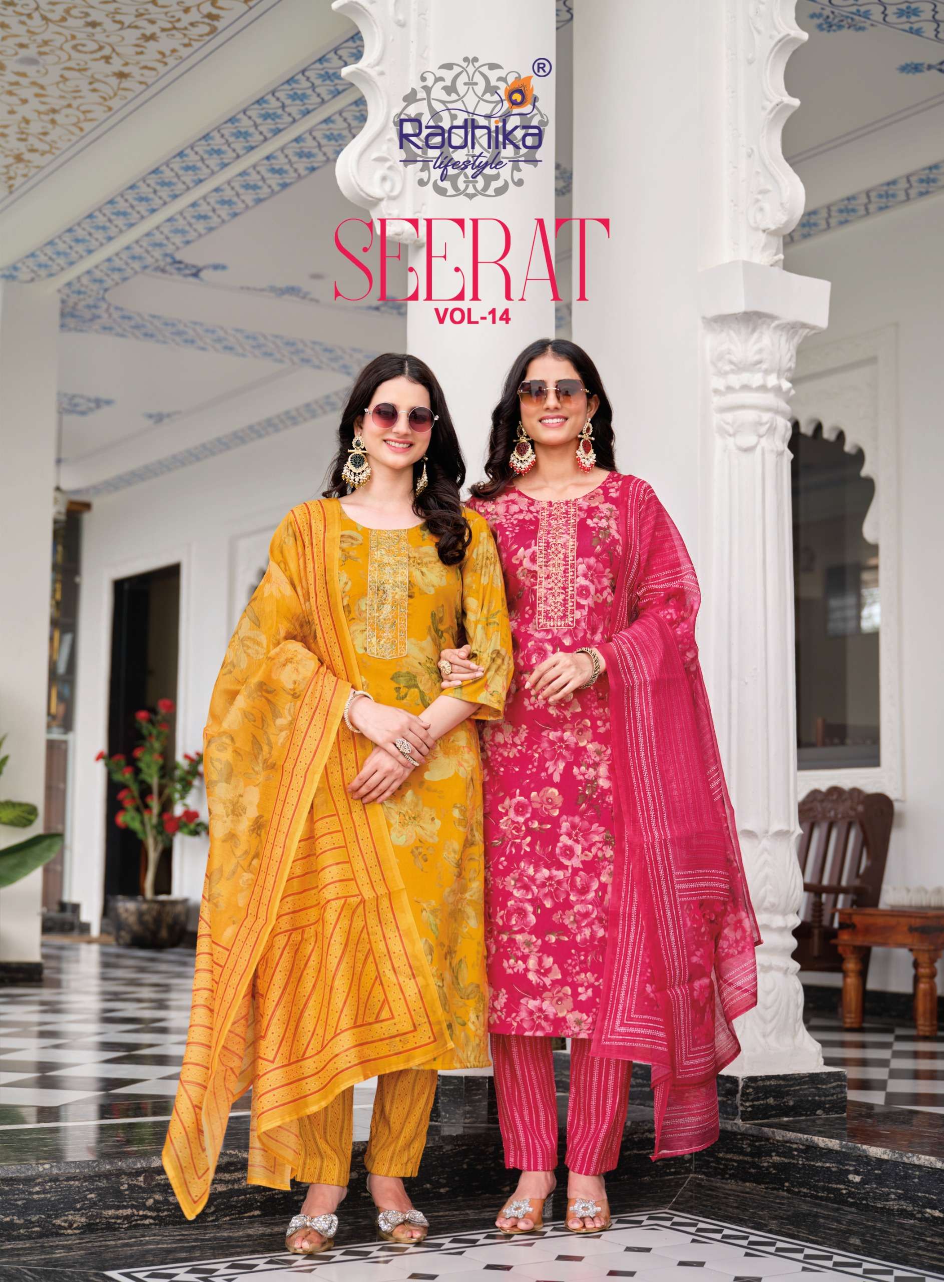 RADHIKA lifestyle SEERAT VOL 14 PRINTED KURTI WHOLESALER 