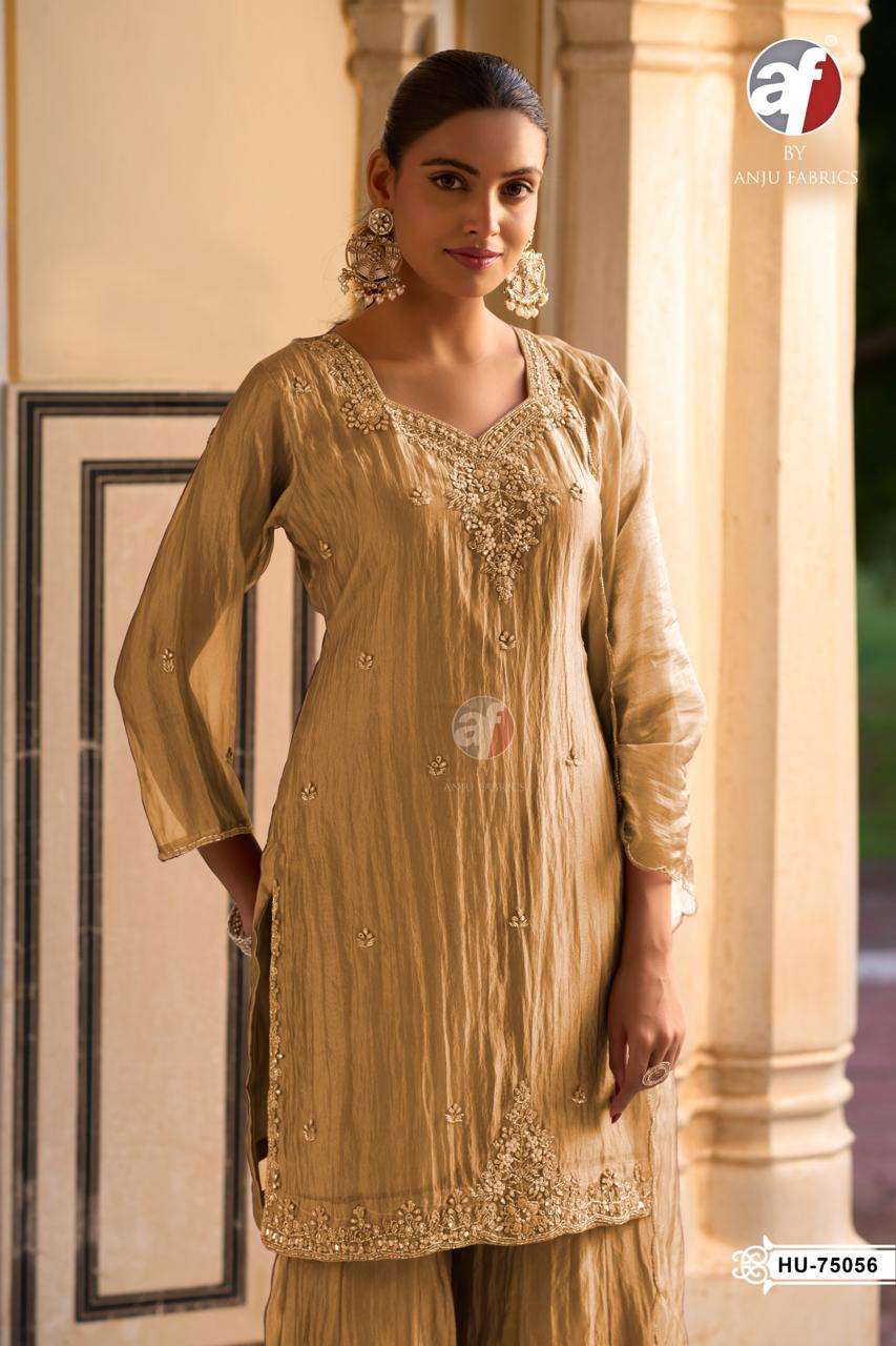 AF KURTI D.NO HU 75056 PRINTED KURTI WHOLESALER 