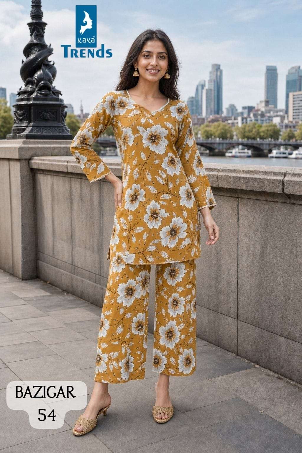 KAYA KURTI BAZIGAR-54 TO 59 PRINTED KURTI WHOLESALER 