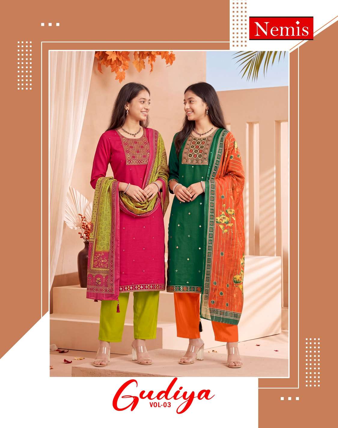 NEMIS KURTI GUDIYA VOL 3 PRINTED KURTI WHOLESALER 