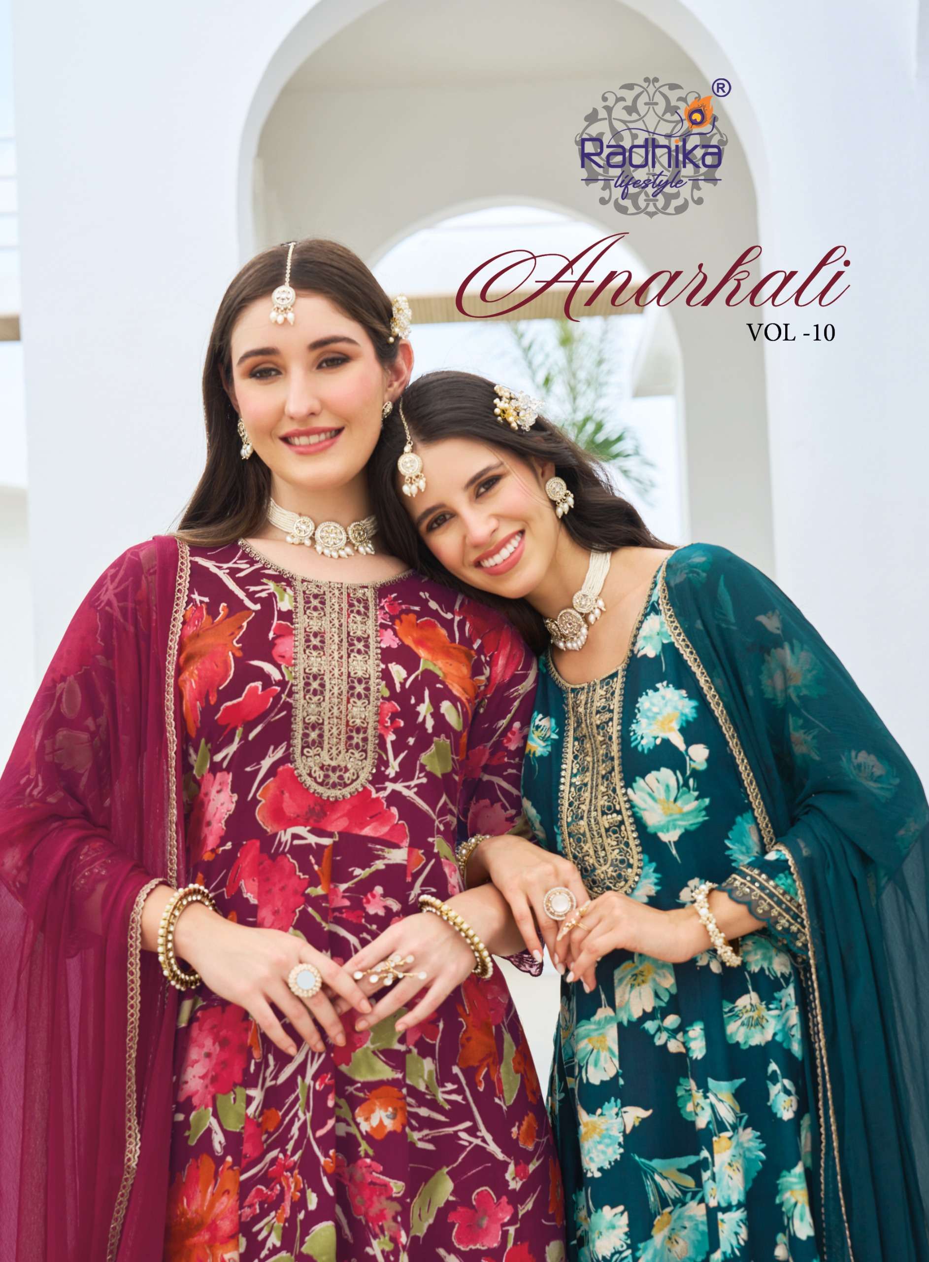 RADHIKA lifestyle ANARKALI VOL 10 PRINTED KURTI WHOLESALER 