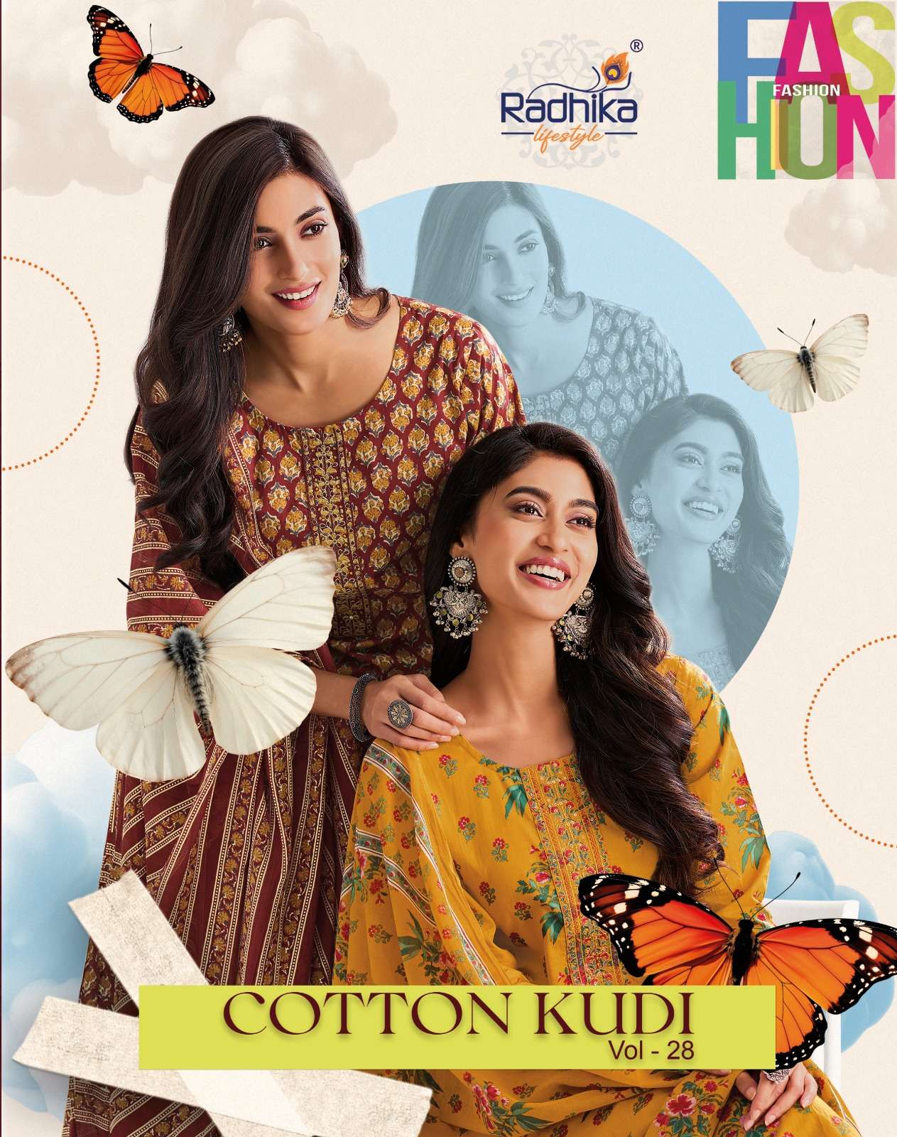 Radhika lifestyle COTTON KUDI VOL 28 PRINTED KURTI WHOLESALER 