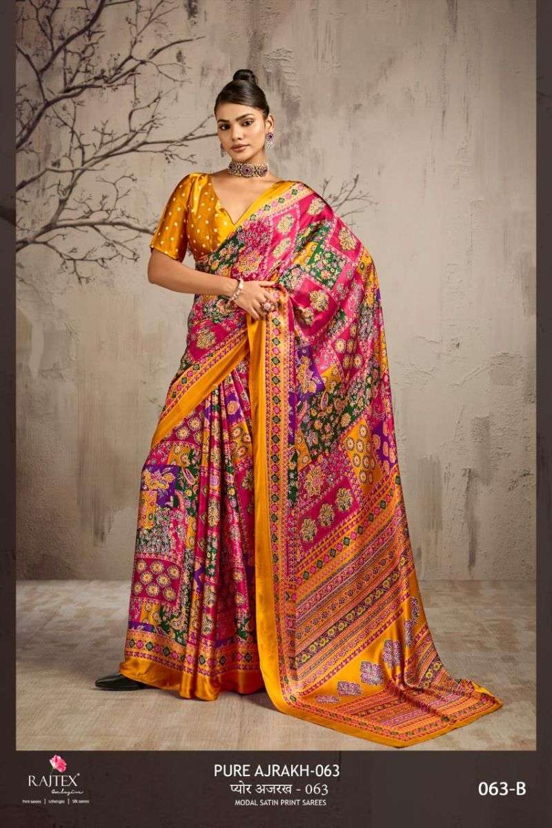 Rajtex saree Pure Ajrakh 063 PRINTED KURTI WHOLESALER 